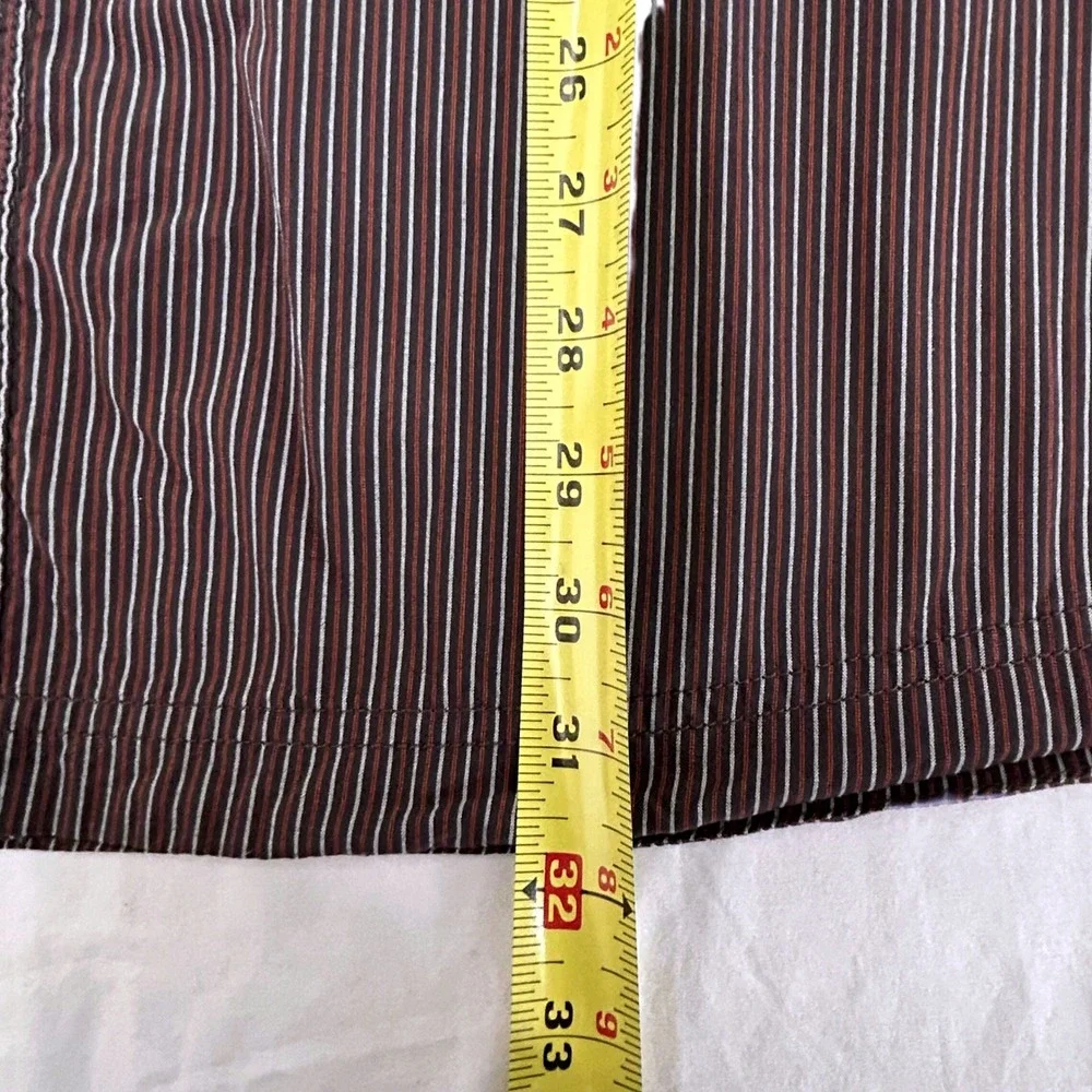 The North Face Men's Shirt Red Black White Stripes Roll Tab Zip Pockets Outdoor‎